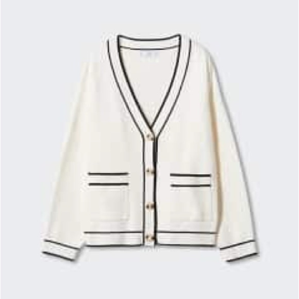 Mango contrast trim cardigan